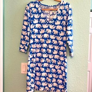 Lilly Pulitzer Bay Blue Christie T-Shirt Elephant Dress